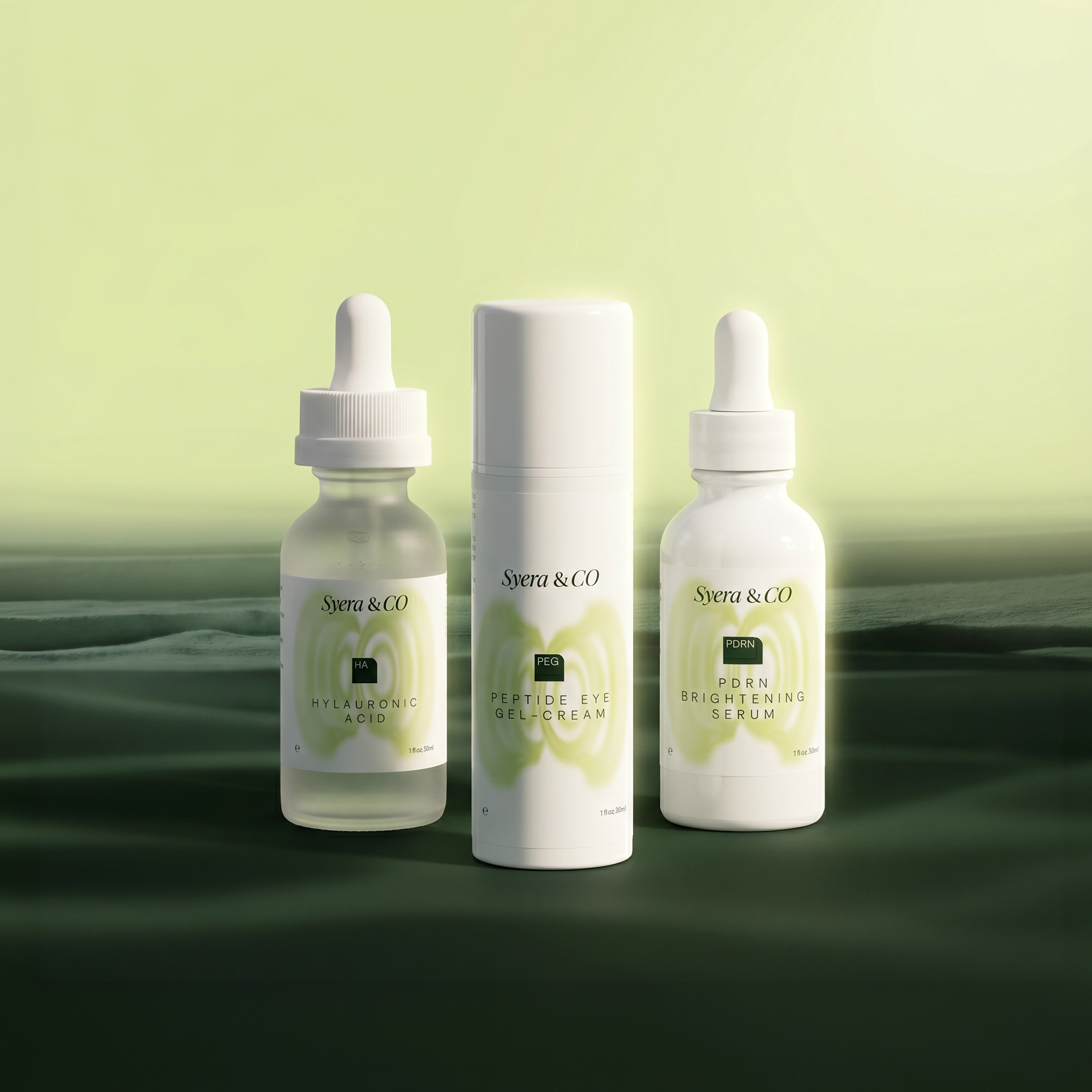 Syera & CO Glass Skin Starter Kit bundle with skincare products in sleek packaging, ideal for achieving luminous, glass-like skin.